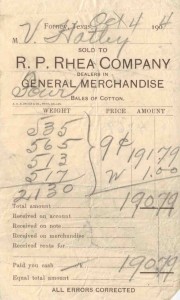 A receipt in the FHPL archives