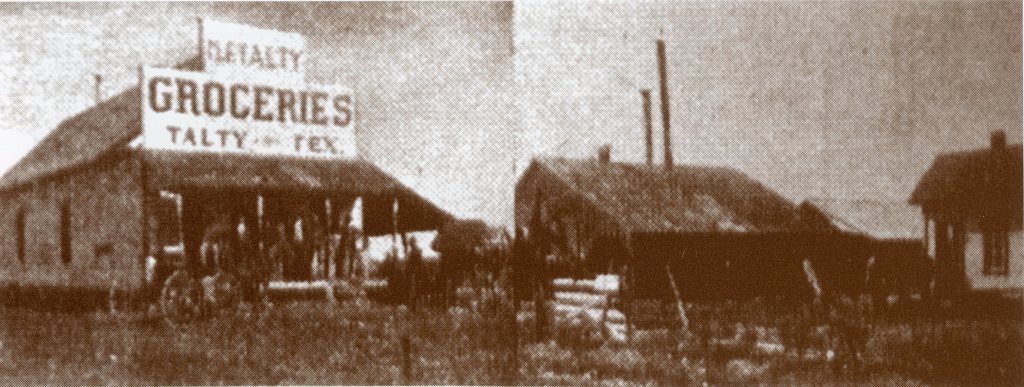 Mike Talty Store and the old Talty cotton gin, ca. 1912