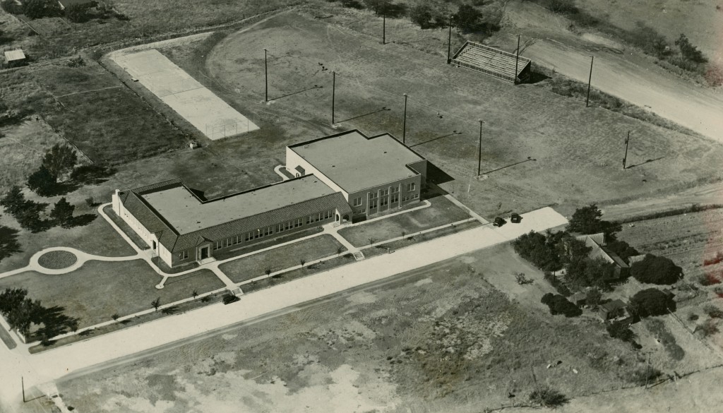 Forney HS, now FISD administration building, in a 1939 aerial shot. The school was built the year before. 